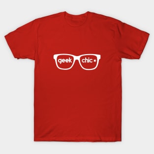 Geek Chic Nerdy Glasses Orange Red T-Shirt